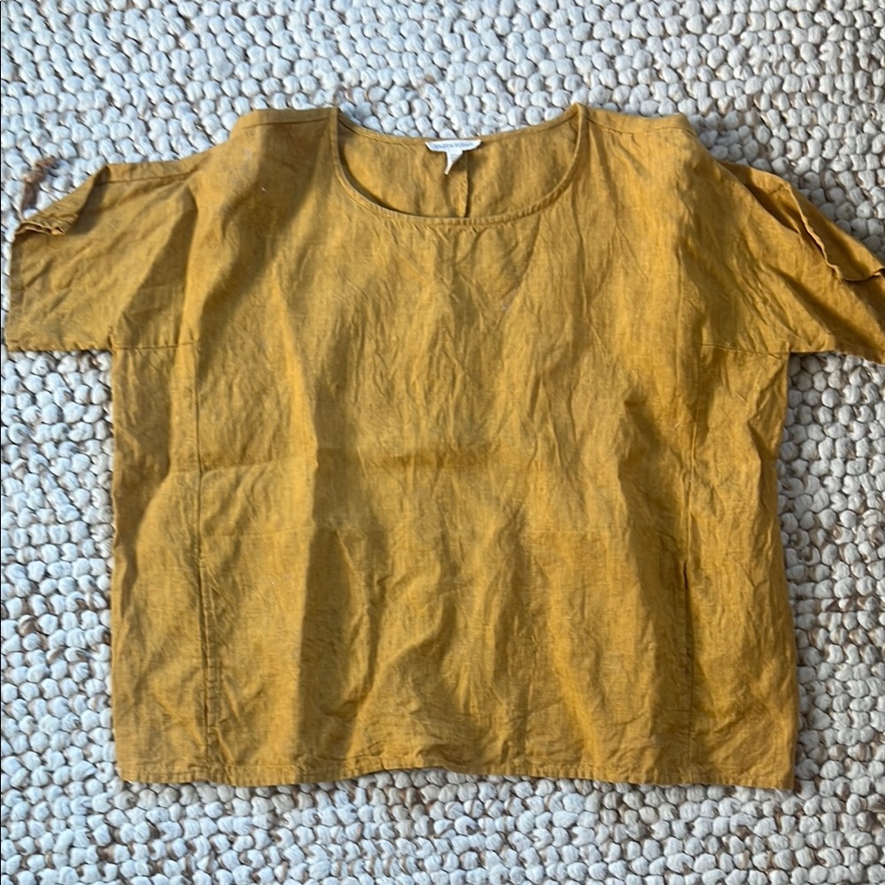 Eileen Fisher Yellow Linen Top